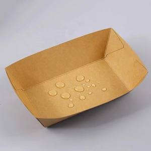 Caja de embalaje de papel Kraft de cartón para llevar Barco de patatas fritas para patatas fritas Perros calientes - Product Image 6