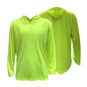 Kaos Hoodie Kerja Reflektif Dry Fit Polyester dengan Logo yang Dapat Disesuaikan untuk Pria, Baju Kerja Konstruksi Lengan Panjang dengan Hoodie - Product Image 4