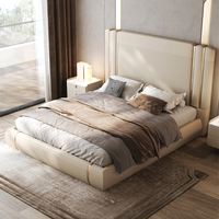 Lit double en cuir de haute qualité, design moderne YSS, mobilier de chambre à coucher, villa, lit king size de luxe