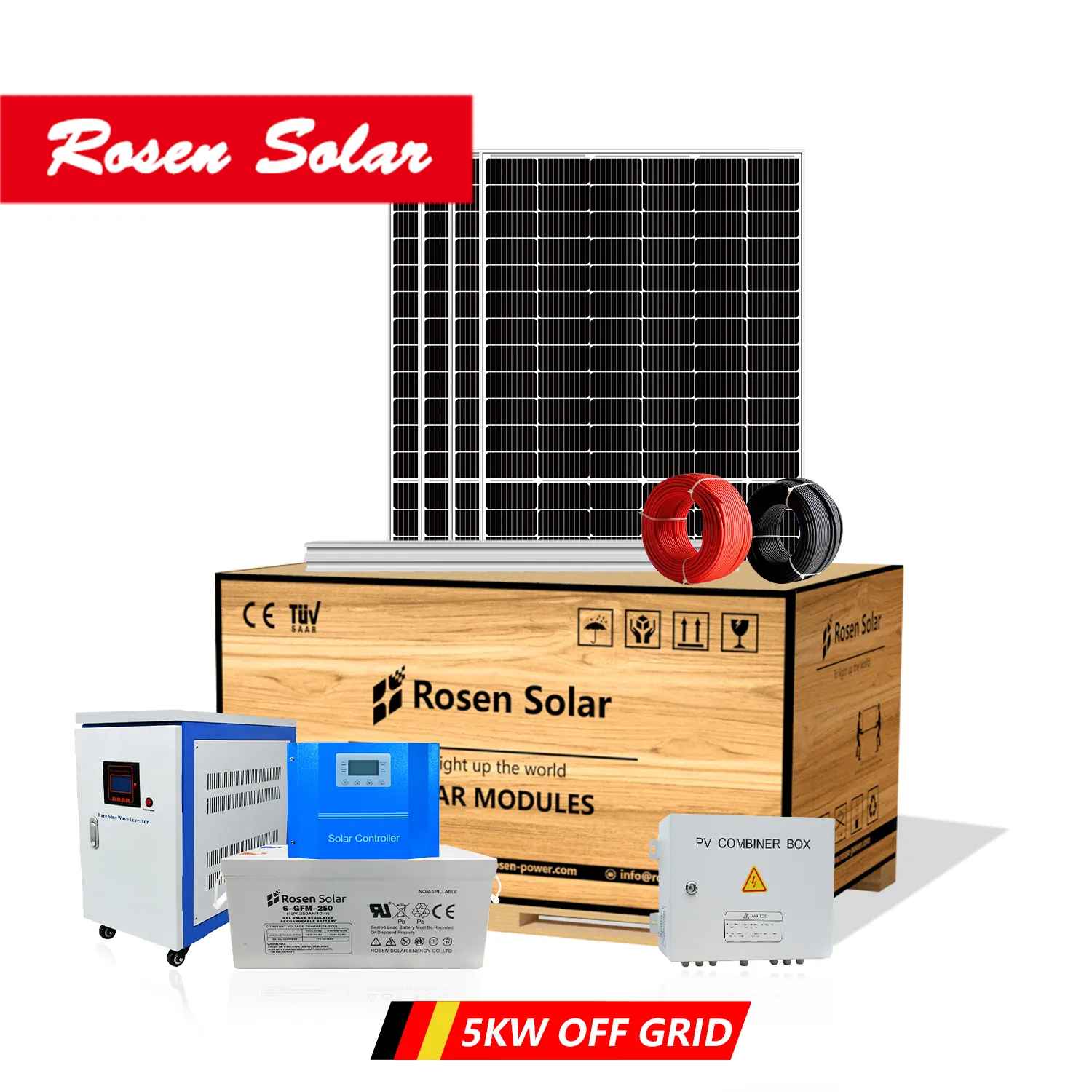 Rosen 5 kw off grid solar power system 5kw hybrid off grid solar system