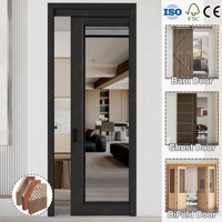 Portes coulissantes encastrées en bois de noyer Yohome avec garantie de 5 ans, gain de place, pour salle de bain, bureau, buanderie