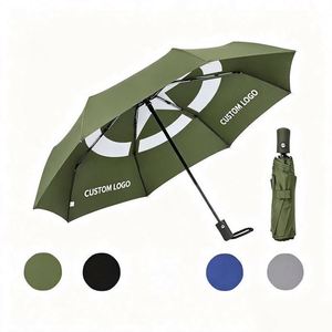 Parapluie pliant manuel, portable, polyvalent, compact, élégant, durable, avec impression de logo personnalisée, taille voyage, nervures renforcées - Product Image 1