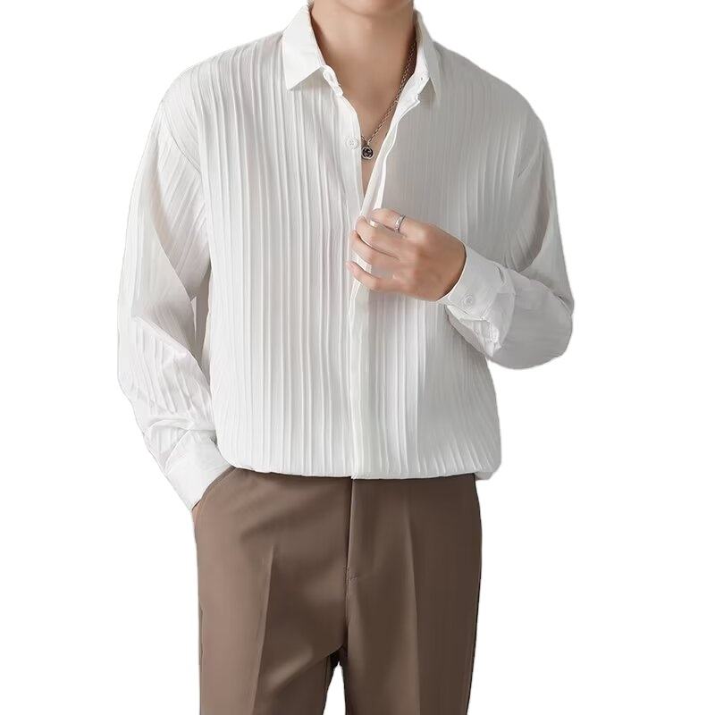 Estación Europea primavera nueva camisa de manga larga ajustada de