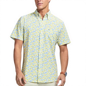 Vacation <b>Shirt</b> 100% Cotton Digital Printed Floral Summer New <b>Hawaiian</b> Men's Anti-Wrinkle Breathable Quick Dry Short-Sleeved - Product Image 1