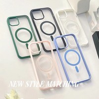 Nouvelle coque de téléphone magnétique en silicone rose transparente pour iPhone 16 Pro Max Apple