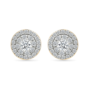 Custom <b>Silver</b> Circle Frame Earrings with Lab Grown Diamonds 10K Gold Style Luxury Jewelry for All Occasions - Product Image 2