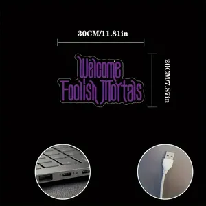 Fascino spettrale di controllo del pulsante di decorazione per la casa di Halloween con indegno al Neon LED alimentato da USB gotico - Product Image 2