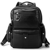 Ransel Laptop Kulit Kuda Gila Asli dan Tamasya Fesyen Gadis Perguruan Tinggi Harian Desainer Baru