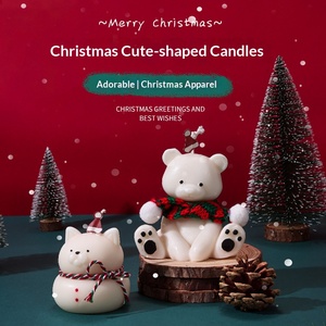 Cute Christmas Panda & Cat Shaped Scented Candle <b>Ornament</b> New Year Gift Souvenir Wholesale Fragrance Decor For Girlfriend - Product Image 2