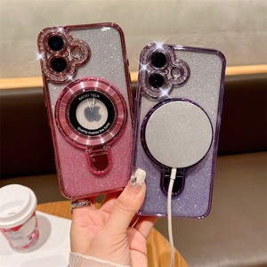Custodia <span class=keywords><strong>per</strong></span> donna con placcatura magnetica con glitter a diamante <span class=keywords><strong>per</strong></span> supporto posteriore <span class=keywords><strong>per</strong></span> <span class=keywords><strong>iPhone</strong></span> <span class=keywords><strong>11</strong></span> 12 13 14 15 16 Pro Max 16 Plus 15 Pro <span class=keywords><strong>Cover</strong></span> morbida in TPU - Product Image 4