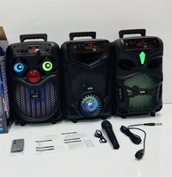 Enceinte Karaoké 8 Pouces avec Micro Sans Fil Bluetooth, Lumières Colorées, Son Puissant et Clair