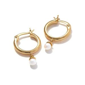 2025 fabricant en gros nouvelle haute qualité Fine mode femmes boucles d'oreilles 925 argent petites boucles d'oreilles perle blanche - Product Image 1