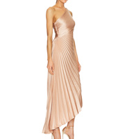 Robes longues plissées sexy en satin soyeux, nouvelle collection printemps, vente chaude, robes maxi décontractées élégantes pour femmes