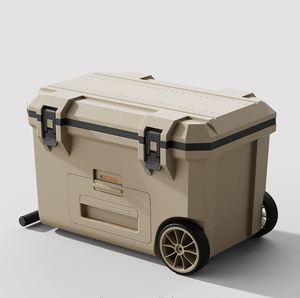 Wholesale Hot Sell New Idea Dry Wet Zoning <b>Plastic</b> <b>Wheels</b> Pull Rod Insulated Box Drawer Camping Cooler Box for Outdoors - Product Image 2