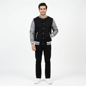 Custom Vintage Varsity <b>Jacket</b> Winter 100% Cotton Sleeves School College Shoe Matching <b>Baseball</b> Letterman Front Logo <b>Men</b> - Product Image 1
