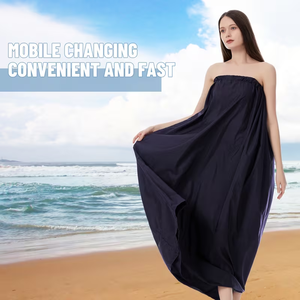 Housse de change portable en microfibre noire, protectrice de la vie privée, occultante - Housse de change pour le <span class=keywords><strong>camping</strong></span> en plein air, la natation, la plage - Product Image 2