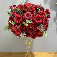 Guirlande décorative de luxe, boule de fleurs de rose, centre de table en fleurs artificielles en soie pour la décoration de mariage