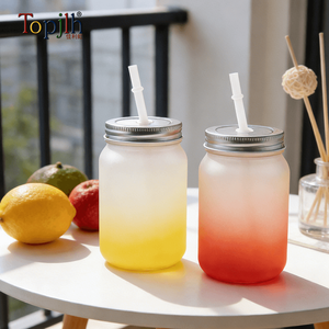 Topjlh <span class=keywords><strong>Pot</strong></span> <span class=keywords><strong>en</strong></span> <span class=keywords><strong>verre</strong></span> givré à sublimation, 500 ml, <span class=keywords><strong>pot</strong></span> <span class=keywords><strong>de</strong></span> rangement personnalisé <span class=keywords><strong>avec</strong></span> logo, pour boisson, <span class=keywords><strong>yaourt</strong></span>, miel, confiture, cadeau <span class=keywords><strong>de</strong></span> mariage - Product Image 2