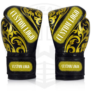 Guantes de boxeo de cuero PU con estampado de diseño personalizado, alta calidad, venta al por mayor, guantes de boxeo de cuero - Product Image 4