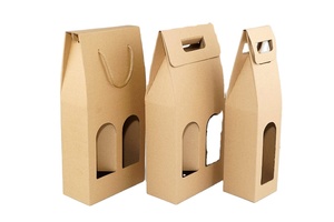 Sang Trọng Giấy Màu Đỏ Các Tông Rượu Vang Duy Nhất Chai Từ Gấp Bao Bì Rượu Vang Hộp Quà Tặng - Product Image 5