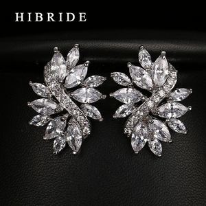 HIBRIDE 2017 New Arrival Women <b>Stud</b> <b>Earrings</b> Fashion Jewelry/Shiny Cubic Zirconia Charm <b>Earring</b> for Wedding Bridal Gifts E-65 - Product Image 2
