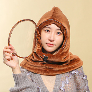 Winter Fleece Lined Face Mask <b>Neck</b> <b>Warmer</b> Windproof Hood For Cycling Unisex Coffee Color - Product Image 1