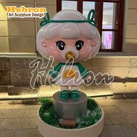 Figurine de dessin animé en résine personnalisable, sculpture de personnage IP réaliste, poupée/mascotte sur mesure pour affichage au sol