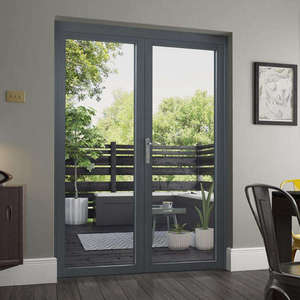 Portes battantes en aluminium à double vitrage, résistantes aux intempéries, design moderne, couleur personnalisée, <span class=keywords><strong>pour</strong></span> résidences - Product Image 2