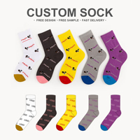 Chaussettes tendance pour femmes et unisexe avec logo mignon, chaussettes amusantes pour filles, emballage de marque, chaussettes personnalisées