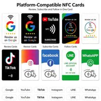 Carte NFC adhésive pour avis Google 13,56 MHz ISO14443A NTAG215 213 pour commande de table de restaurant et contrôle d'accès