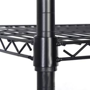 מדפי מתכת מצופים אפוקסי שחור לאחסון, ניקוי אבק, למפעלים וסדנאות, במחיר זול, מיצרן מדפים. - Product Image 5