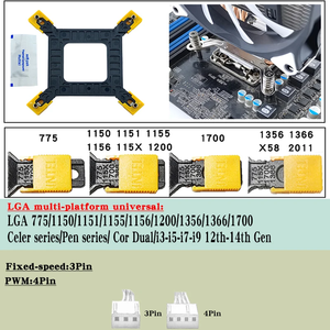 Qiuzaim 120mm Máy tính để bàn PC Quạt làm mát 6 nhiệt ống đồng CPU mát chiếu sáng 2 người hâm mộ yên tĩnh 12V tương thích cho <span class=keywords><strong>Intel</strong></span> 1200 3pin - Product Image 2