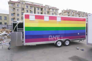 Nouvelle mode <span class=keywords><strong>arc</strong></span>-<span class=keywords><strong>en</strong></span>-<span class=keywords><strong>ciel</strong></span> nourriture remorque camion chariot glace nourriture remorque camion mobile carré nourriture remorque avec caméra - Product Image 2