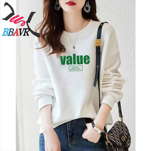 Sweatshirt Women's Autumn and Winter New Casual and Versatile Fashion Trend Loose Thin Lazy <b>Style</b> Round Neck Tops - Product Image 3