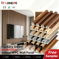 Panneau mural WPC intérieur facile à installer, imperméable, composite bois-plastique, revêtement mural 3D cannelé pour chambre à coucher