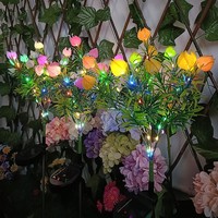 Offre Spéciale solaire alimenté pont LED Gardenia fleur lumière décorative extérieure fleur artificielle conception lumière pieu lumière de jardin
