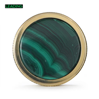 Poignée de porte de meuble en alliage de zinc multicolore de luxe avec incrustation de pierre et coque en cuir pour armoire, garde-robe et tiroir de cuisine – Vente en gros