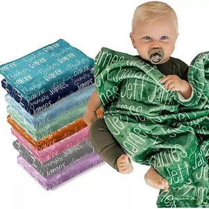 कस्टम नाम के साथ नवजात शिशु व्यक्तिगत बच्चे ऊन कंबल