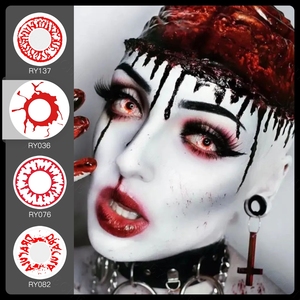 Kính áp tròng màu Cosplay Đẫm Máu sợ hãi Anime liên lạc hàng năm Crazy Kính áp tròng mắt ống kính Halloween - Product Image 2