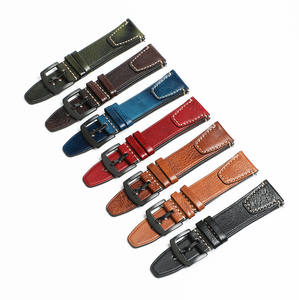 สายหนังแท้คุณภาพสูงขนาด 18 มม. 20 มม. 22 มม. สไตล์วินเทจ พร้อมหัวเข็มขัดสแตนเลส สำหรับนาฬิกา Samsung Galaxy Apple HUAWEI - Product Image 2