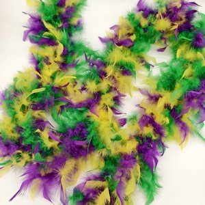 <span class=keywords><strong>Boa</strong></span> de plumas esponjosas teñidas por segmentos multicolor al por mayor para disfraz de Halloween - Product Image 5