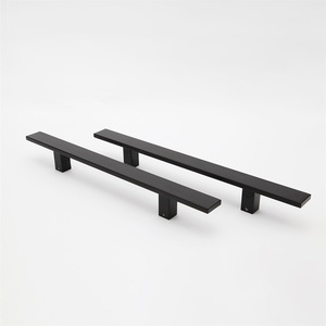 MAXERY Maniglia Quadrata Minimalista Nera Opaca, Maniglia per Porta d'Ingresso in Acciaio Inox Premium, 50 <span class=keywords><strong>cm</strong></span>, Grande Maniglia per Porta - Product Image 1
