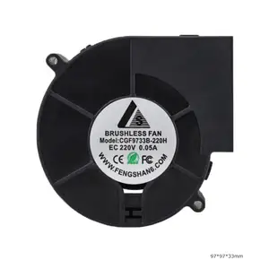 97X97X33mm 220V Ec Borstelloze Axiale Industriële Centrifugaal Cooling Ventilator 9733