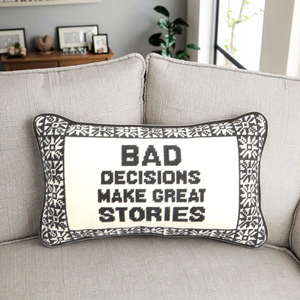 Oblong gối với Thêu quyết định xấu làm cho câu chuyện tuyệt vời needlepoint <span class=keywords><strong>Cross</strong></span> <span class=keywords><strong>Stitch</strong></span> cho trang trí & ném sử dụng - Product Image 1