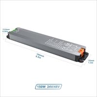 Alimentation LED Super Mini 150W IP20 24V/48V en Aluminium pour Espaces Étroits et Éclairage LED – Transfert d'Énergie AC-DC