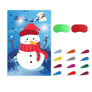 ล่าสุด Arrivals Christmas เกม Pin จมูกบน Snowman Holiday Reusable เกม