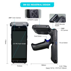 Máy đọc RFID cầm tay Scanmax Android 13 4+64GB 2MP IP65 chống nước 2.3GHz SM-G2 20M ISO 18000-6C UHF - Product Image 3