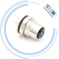 Connecteur circulaire industriel M12 A-Code, prise femelle, IP67, compatible Phoenix SAC / Murr7000 / Turck, 3-12 broches