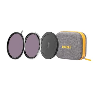 NISI Swift VND Kit Wahre Farbe variabel nd vario 1-5stops+nd16+ Objektivkappe+Caddybeutel für 67 72 77 82 95 Kameraobjektivfilter