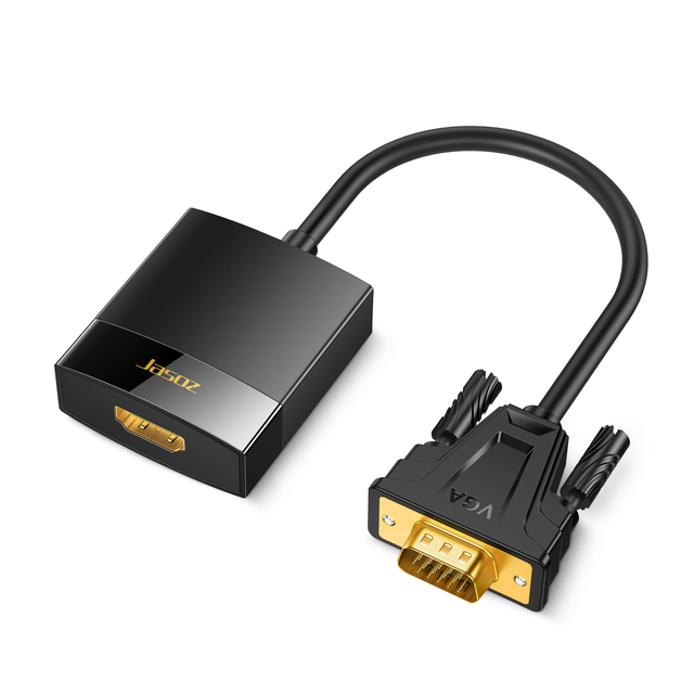 Factory Hot Selling VGA to HDMI Male-Female Adapter Video Converter HD 1080p60hz Powerable Cable for Projector Converter